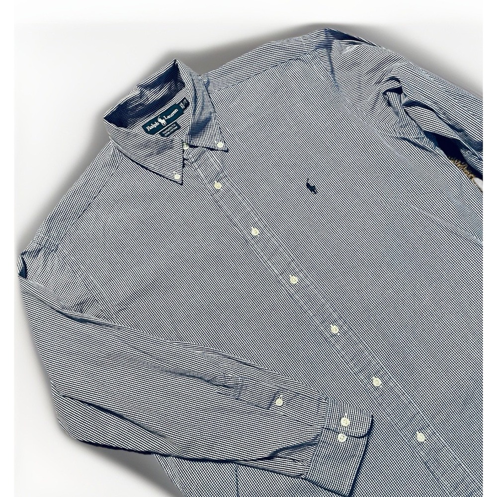 Ralph Lauren‎ Polo Classic Yarmouth Cotton Mens Size 15.5 32/33 Blue Gingham
